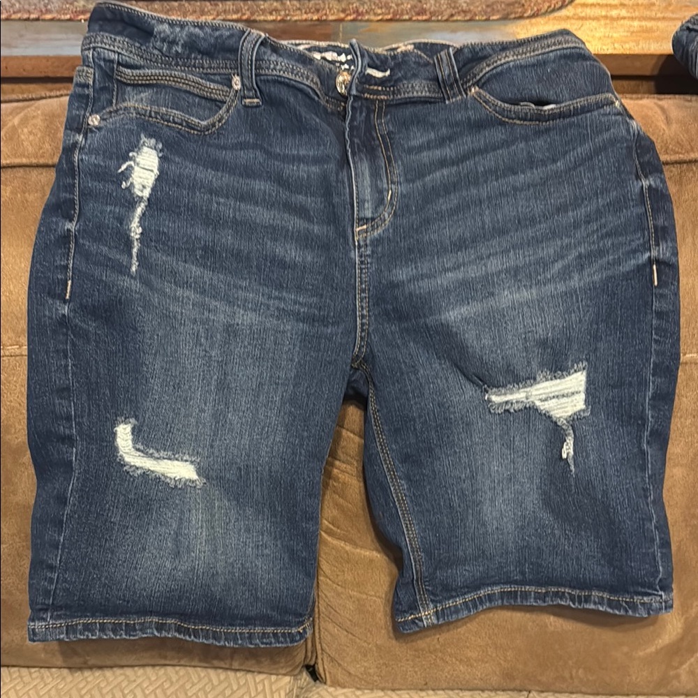 Distressed Denim Shorts